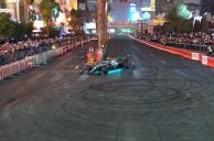 Lewis Hamilton Hits Median During F1 Las Vegas Grand Prix Launch Party