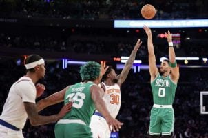 Boston Celtics NBA championship odds high scoring Tatum