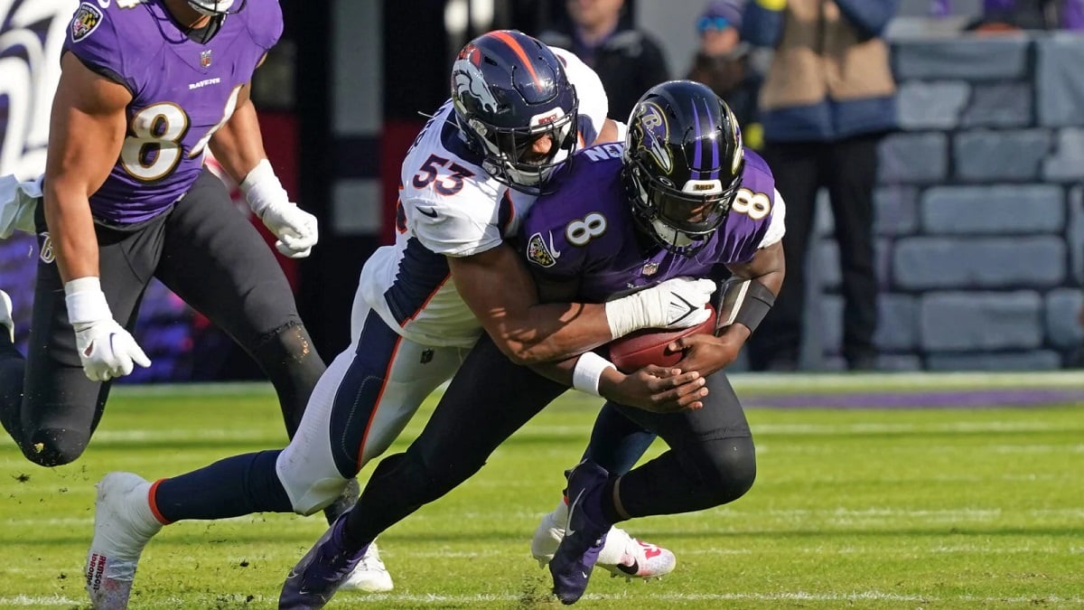 Lamar Jackson knee injury Baltimore Ravens Tyler Huntley Denver Broncos