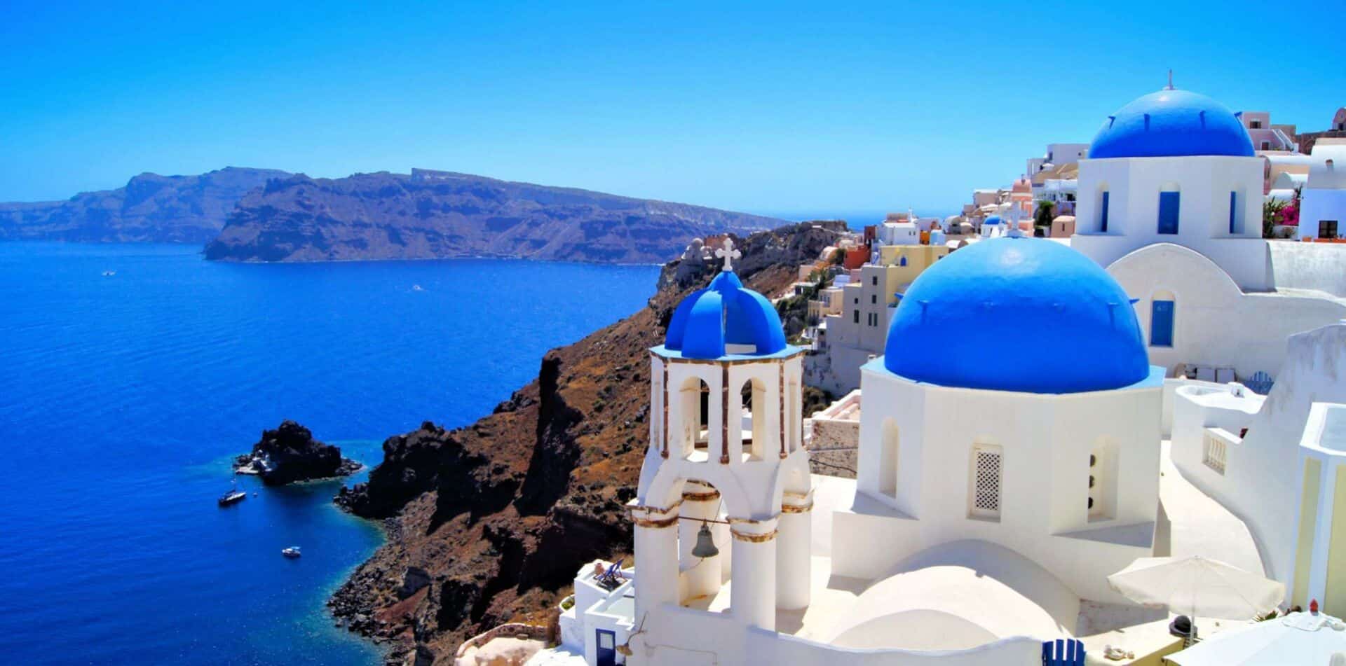 A view of the ocean from Santorini, Greece