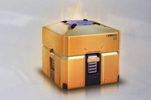 Gold Overwatch loot box
