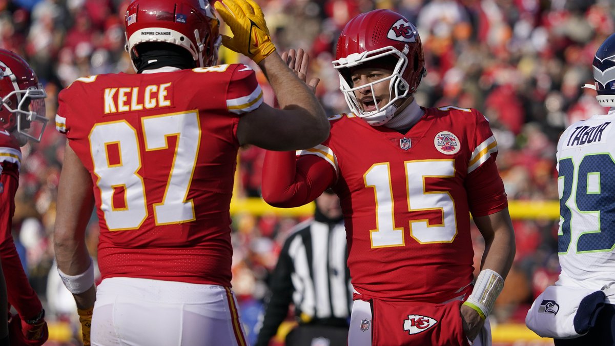 Patrick Mahomes Travis Kelce Kansas City Chiefs Super Bowl LVII 57 odds Buffalo Bills Bengals Eagles 49ers