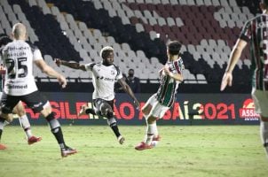 Soccer players from Brazil's Ceara and Fluminense during a recent match