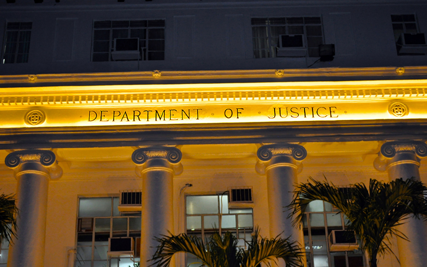 The Philippines Department of Justice building at night