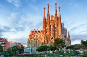 The Sagrada Familia Cathedral in Barcelona, Spain