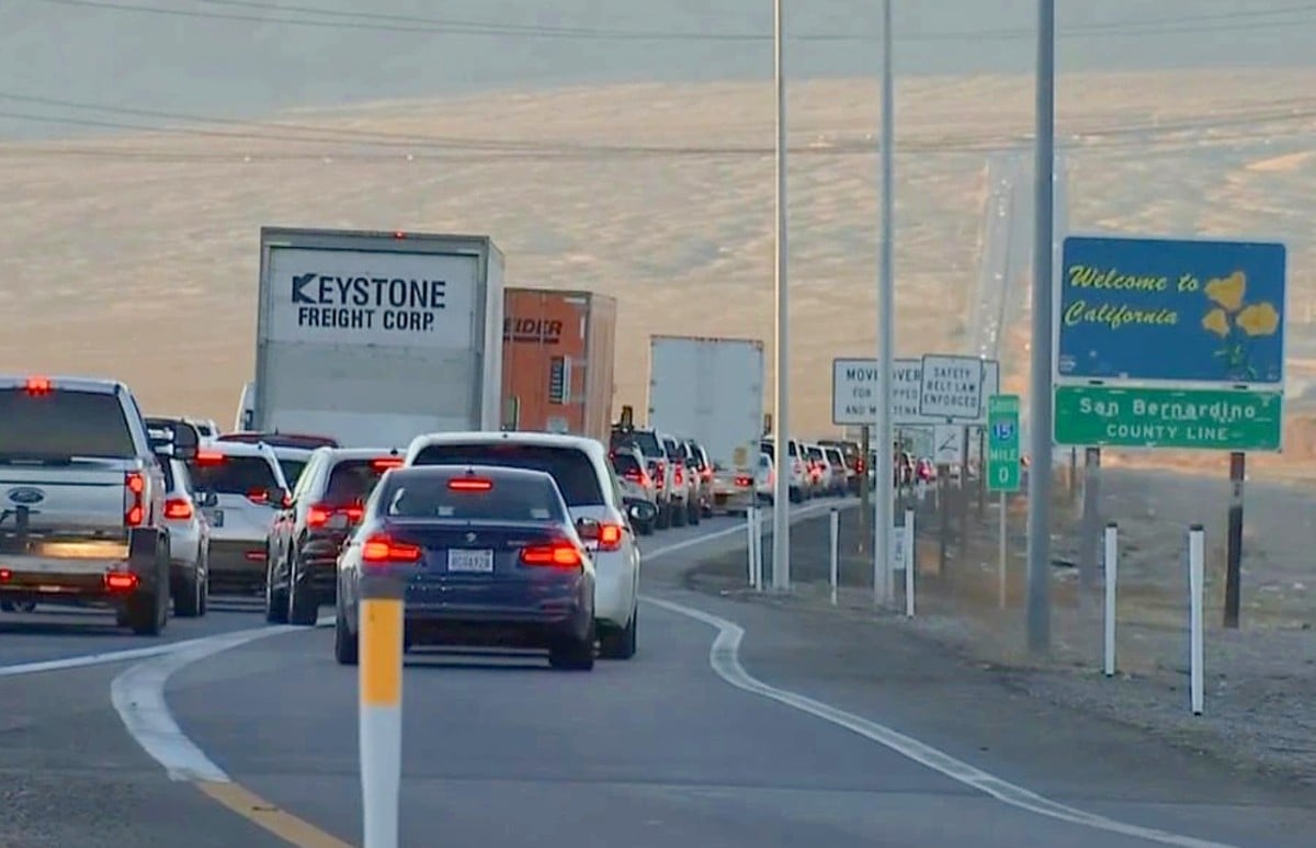 Traffic at California state line