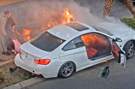 Las Vegas Strip Driver Rescued from Fiery Car is Reportedly Charged with DUI