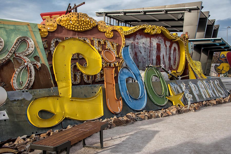 Historic Neon Sign Installed On Las Vegas Boulevard