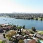 A partial aerial view of the Hunters Hill suburb in Sydney, New South Wales, Australia