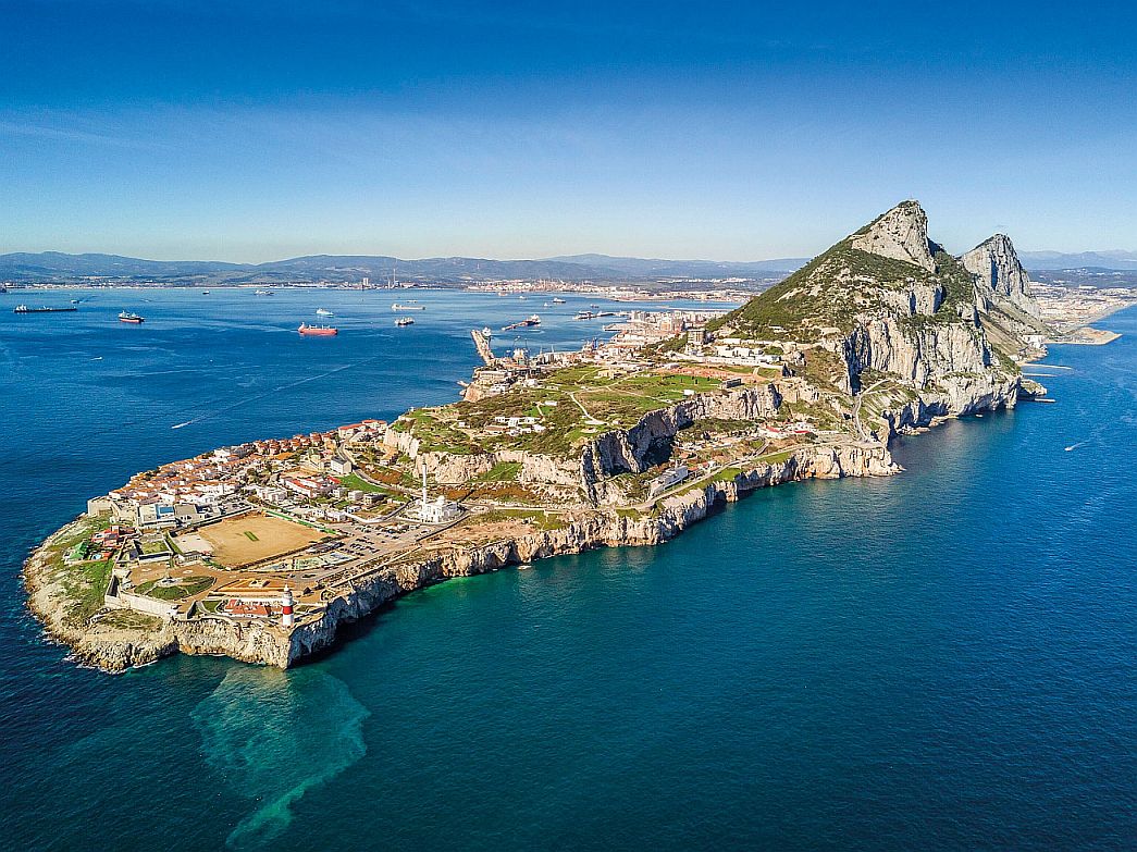 An aerial view of Gibraltar