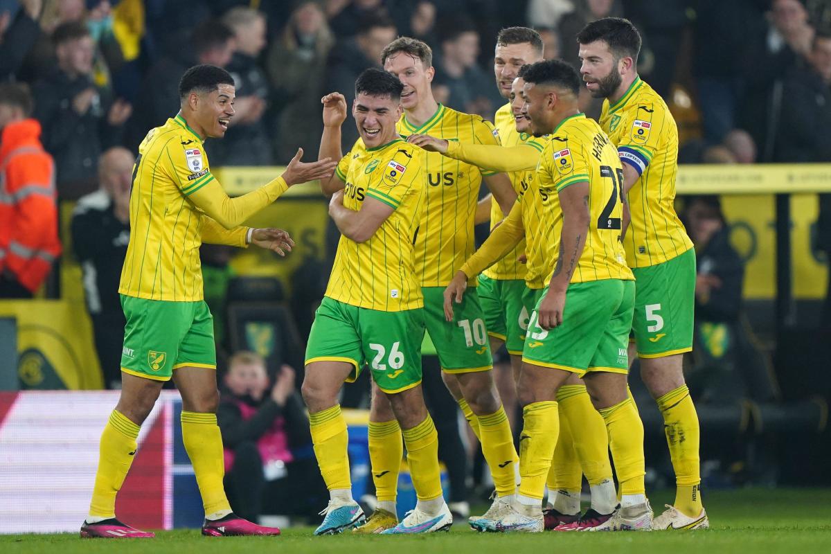 Norwich City FC celebrates a goal in its game against Birmingham