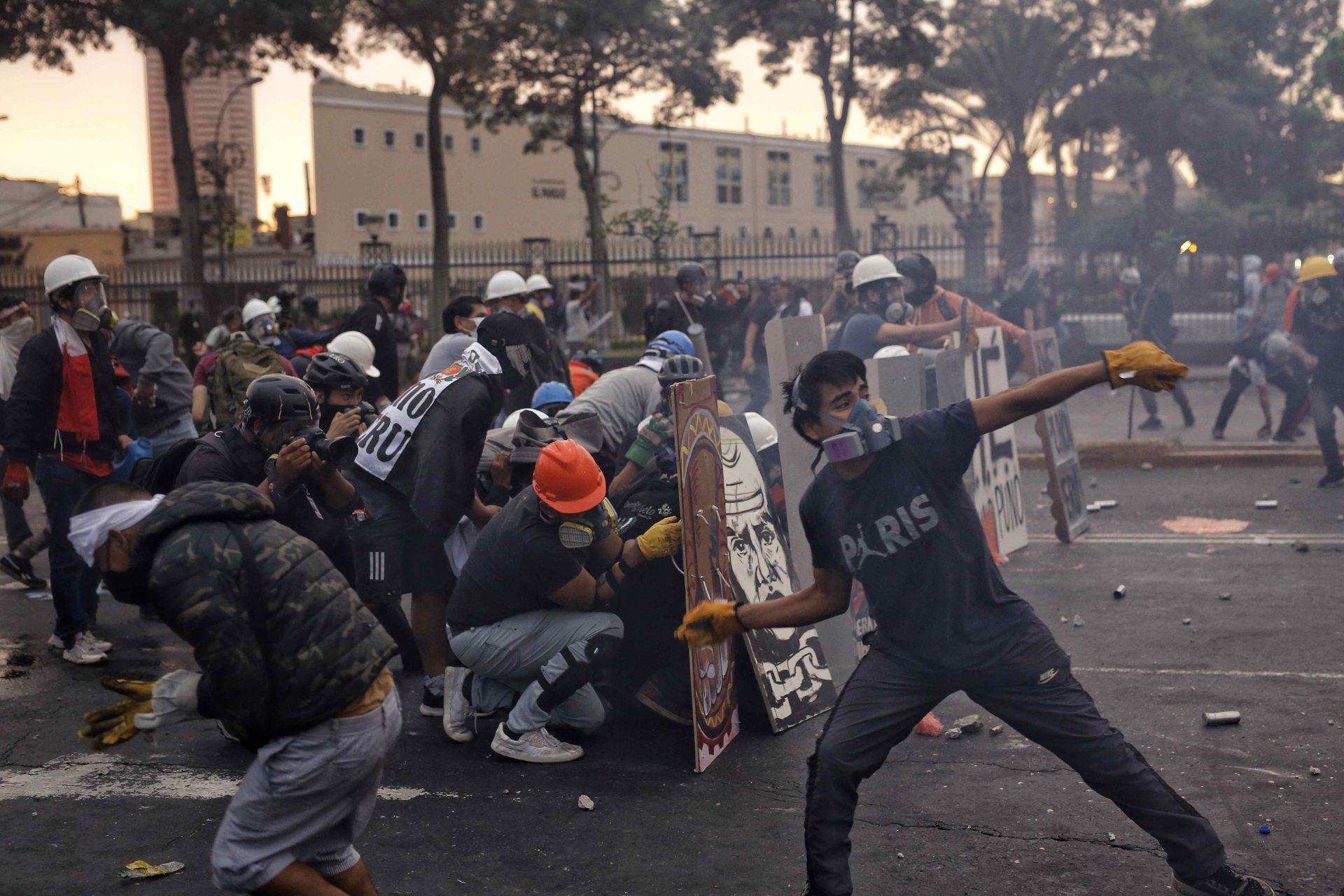 Protestors take control of the streets in Lima, Peru