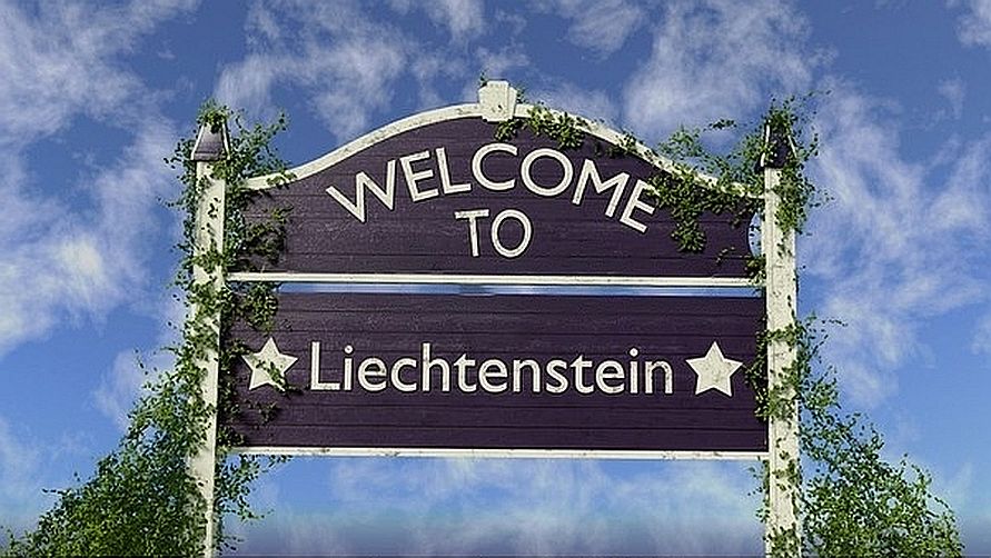 A Welcome To Liechtenstein sign greets visitors