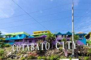 A sign welcomes visitors to Cotabato City, Philippines
