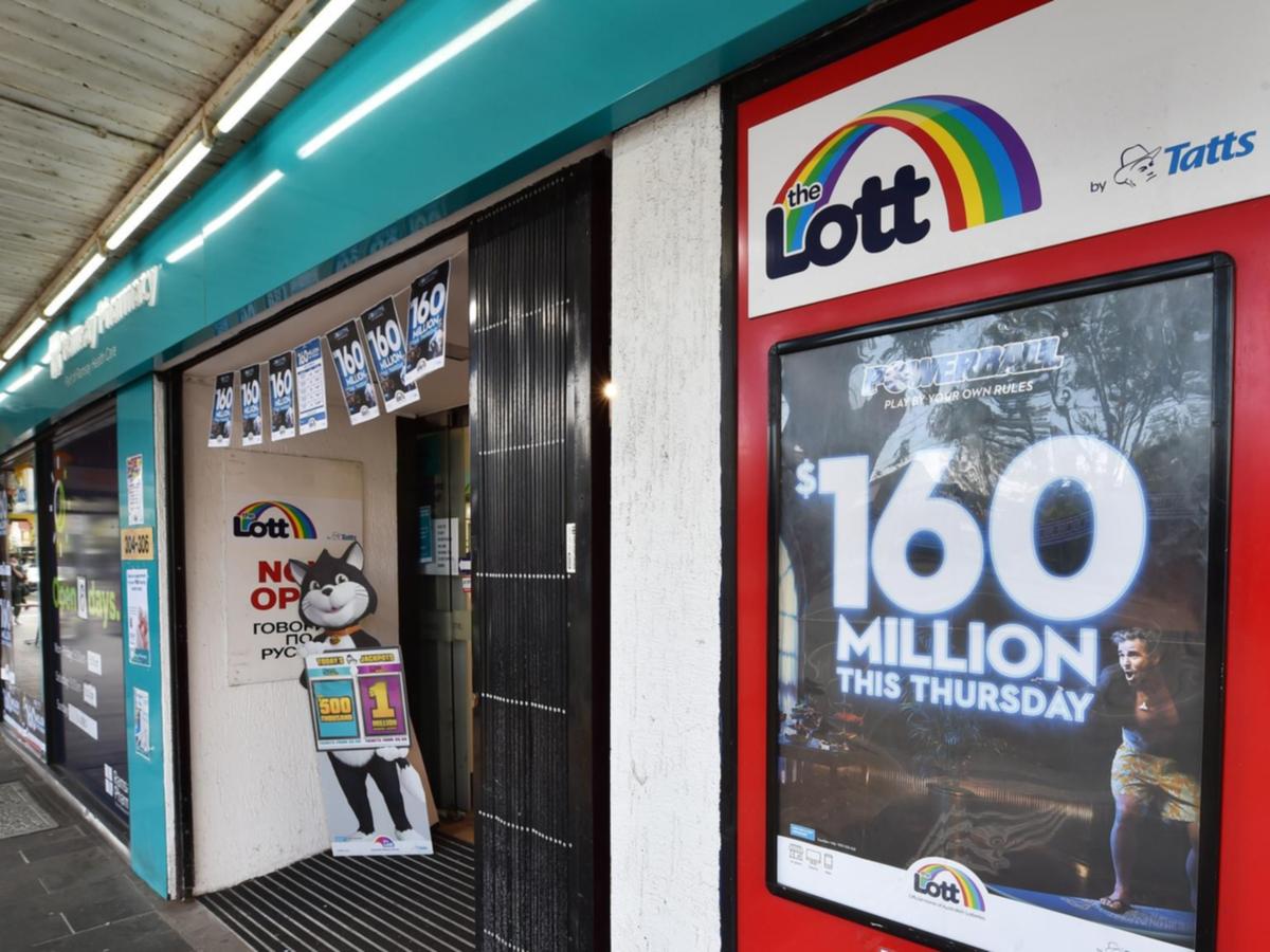 An Australian Lottery sign outside a retailer