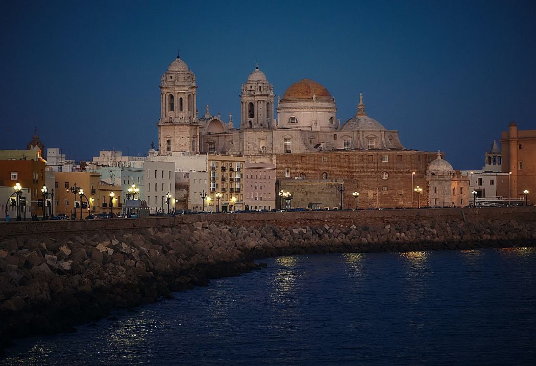 Cadiz, Spain, at night