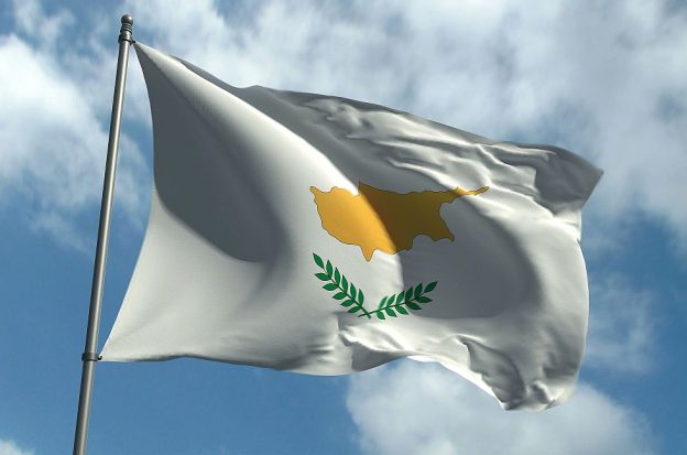 Cyprus flag waving in the wind