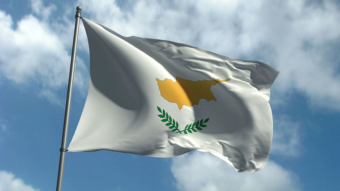 Cyprus flag waving in the wind