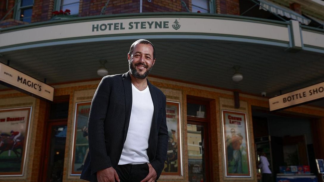 Sam Arnaout, owner of Iris Capital, stands in front of one of his properties