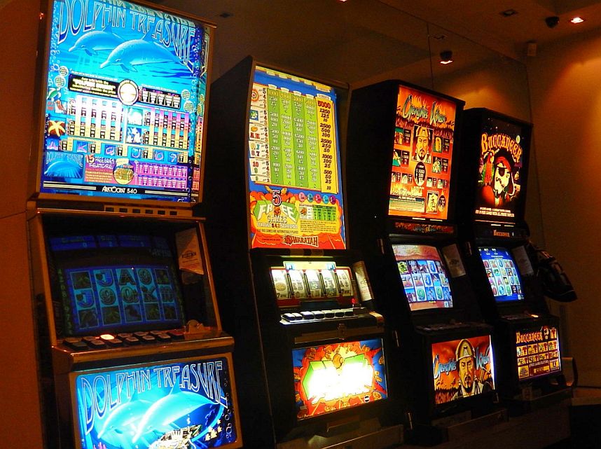 Slot machines in a gaming venue