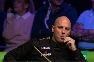 Snooker player Mark King watches his opponent during a tournament