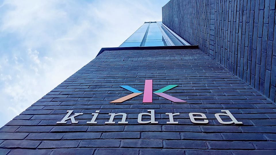 The Kindred Group logo on the side of its offices