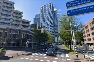 The New Babylon building, home to the Netherlands' gaming regulator, behind the Hague Central Station