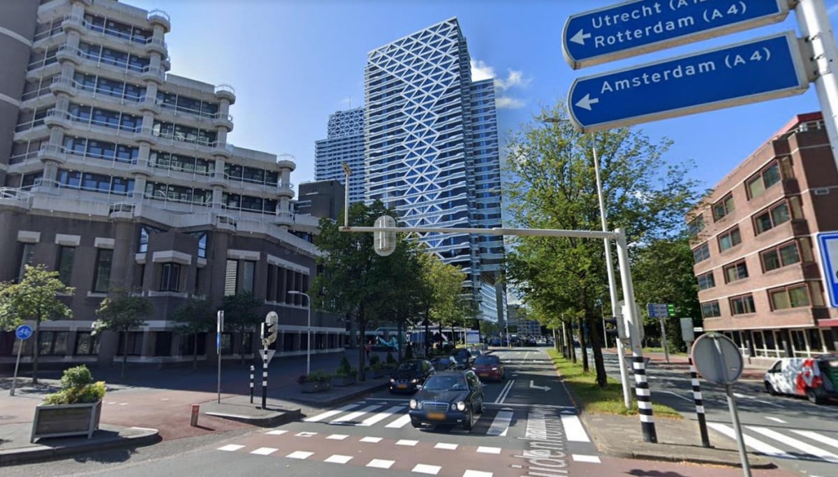 The New Babylon building, home to the Netherlands' gaming regulator, behind the Hague Central Station