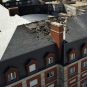 The fire-damaged roof of the Central Casino in Mar del Plata, Argentina