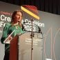UK Culture Minister Lucy Frazer speaks at the Creative Coalition Festival