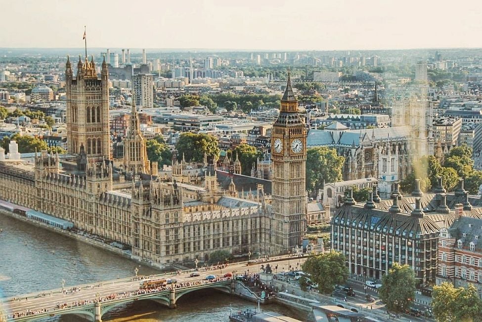 UK Parliament from the air