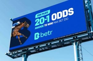 A Betr ad promotes odds on a Cox Plate race