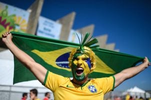 A supporter of the Brazil National Soccer Team at last year's World Cup