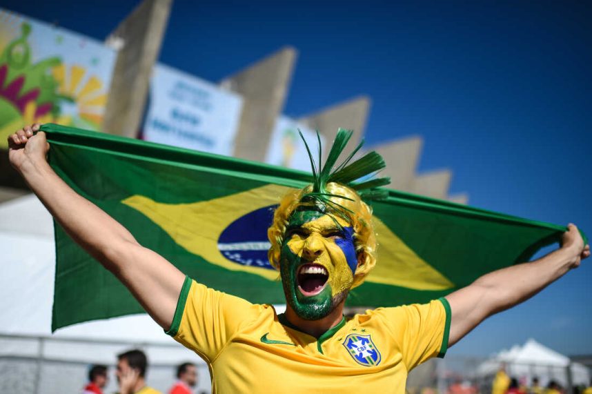 A supporter of the Brazil National Soccer Team at last year's World Cup