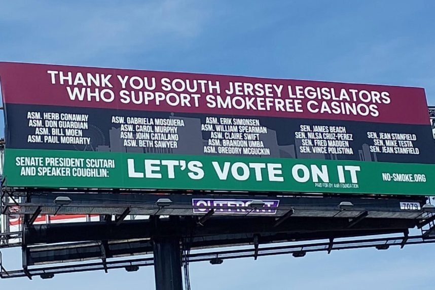 Atlantic City casino smoking billboard