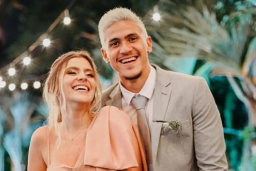 Brazilian soccer player Pedro Guilherme and wife Fernanda Nogueira in a social media photo