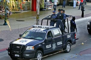 Federal Police in Mexico conduct a patrol