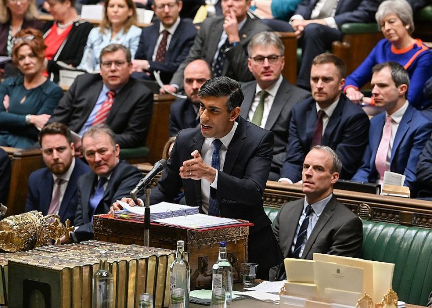 Rishi Sunak in a Parliamentary address