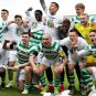 Scotland's Celtic FC team poses for a picture on the field