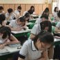 South Korean students study in class