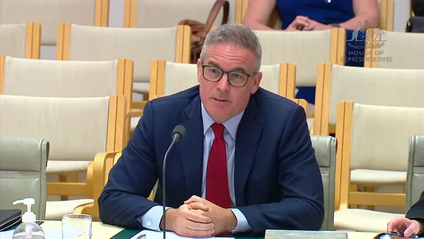 Sportsbet CEO Barni Evans speaks during a hearing on online gaming in Australia