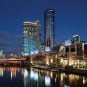 The Crown Melbourne casino complex at dusk