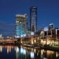 The exterior of Crown Melbourne's property at night