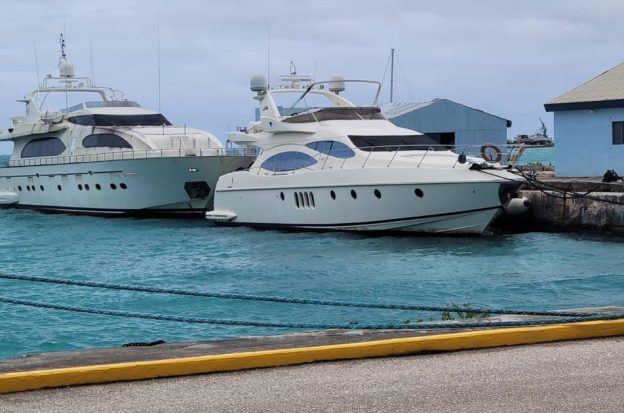 Two yachts for Imperial Pacific International docked in Saipan