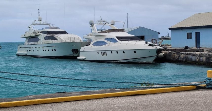 Two yachts for Imperial Pacific International docked in Saipan