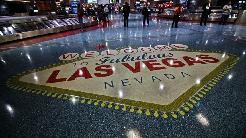 The scene inside a Harry Reid Airport terminal