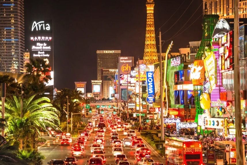 Nevada casinos gaming revenue Las Vegas Strip