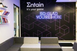 An Entain lounge for employees