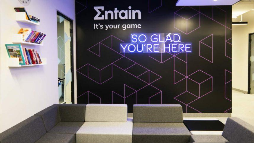 An Entain lounge for employees