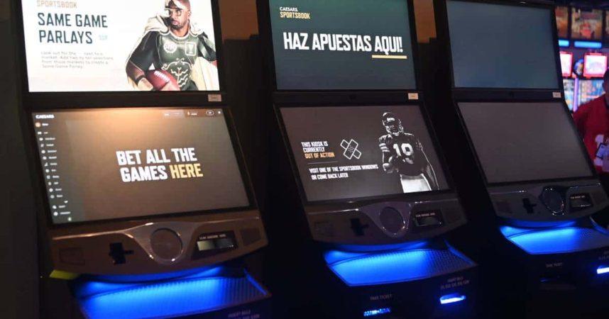 Caesars Sportsbook kiosks at Casino Metro in Puerto Rico